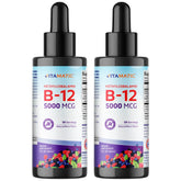Vitamatic B12 líquido, botella con sabor a frambuesa, para uso diario