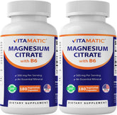 Vitamatic dos-envases magnesio citrato 500 mg, cápsulas vegetales para apoyo muscular