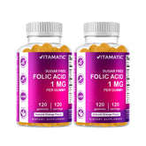 Gominolas Vitamatic de ácido fólico 1000 mcg en botella para embarazadas.