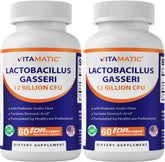 Vitamatic Lactobacillus Gasseri, botella y etiqueta: soporte digestivo suave.