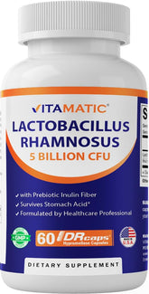 Vitamatic Lactobacillus Rhamnosus cápsulas para uso diario y equilibrio digestivo.