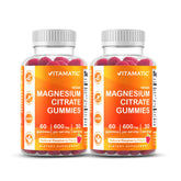 Vitamatic gominolas de magnesio citrato, doble paquete, opción conveniente para relajación diaria.