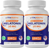Vitamatic Melatonina 20 mg tableta disolución rápida para descanso nocturno.