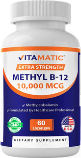 Vitamatic Metil-B12 tabletas 10000 mcg para energía y salud nerviosa.
