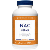 The Vitamin Shoppe NAC botella frontal para uso diario y comodidad.