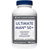 Tabletas del The Vitamin Shoppe Ultimate Man 50+ en paquete para energía diaria