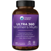 Vitamin World Ultra 360 para mujer: botella detallada para energía diaria