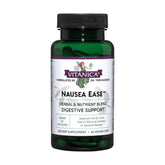 Vitanica Nausea Ease — botella de cápsulas para apoyo digestivo suave durante el embarazo.