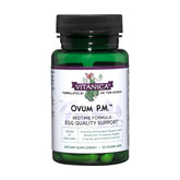 Vitanica Ovum P.M. botella visible para uso nocturno antioxidante.