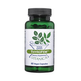 Vitanica ThyroFem, botella de cápsulas, apoyo tiroideo para energía estable.