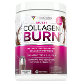 Vitauthority Collagen Peptides chocolate, frasco visible para uso diario de belleza.