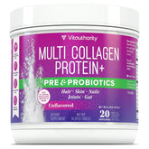Vitauthority Multi Collagen Probiotics bote frontal para iniciar la rutina diaria