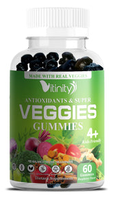 Vitinity Supergreens gominolas: paquete frontal para energía diaria.