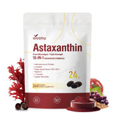 VivoNu Astaxantina 24 mg, botella con cápsulas para antioxidantes diarios.