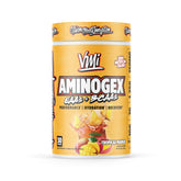 Aminogex Ultra de VMI Sports en bote; sabor mango tropical para hidratación agradable.