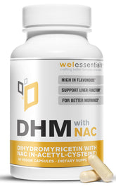 WELESSENTIALS DHM NAC cápsulas: frasco para apoyo general al bienestar diario.