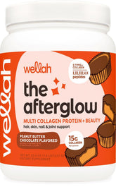 Wellah Afterglow, bote frontal, etiqueta legible para verificar sabor y composición.