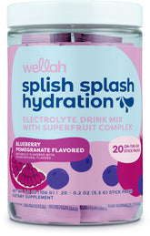 Wellah Splish Splash sabor arándano granada verter en vaso para hidratación