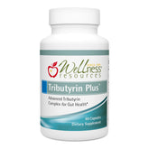 Wellness Resources Tributyrrin Plus, frasco de cápsulas, posible apoyo al bienestar intestinal.
