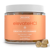 WellPath Creatine HCl Gummies frente al envase, sabor durazno-yuzu para energía diaria