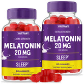WellYeah gomitas melatonina 20 mg, empaque frontal, apoyo nocturno natural