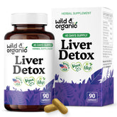 Wild & Organic desintoxicación hepática, frasco visto de frente para uso diario