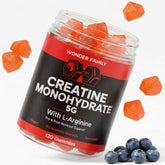 Wonder Family Creatina Monohidratada gomitas: envase de 120 unidades para entrenamientos.