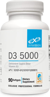 XYMOGEN D3 5000 en botella: soporte para niveles saludables de vitamina D.
