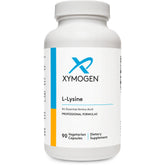 XYMOGEN L-Lisina 1000 mg: presentación de botella y etiqueta clara para uso diario.