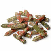 Varitas hexagonales de Unakite de YATOJUZI para enfoque mental