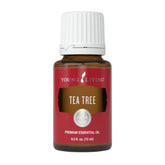 Young Living Tea Tree: botella de aceite para uso tópico y aromaterapia.