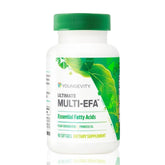 Youngevity Ultimate Multi-EFA, frente de la botella con cápsulas suaves para consumo diario seguro.