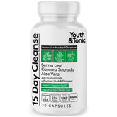 Youth & Tonic envase de 30 cápsulas, fácil de incorporar a la rutina diaria para limpieza intestinal