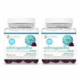 Youtheory Ashwagandha gomitas en frasco azul para energía suave y equilibrio diario