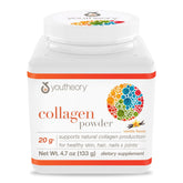 Youtheory Colágeno polvo vainilla, sabor suave para cuidado de piel y cabello