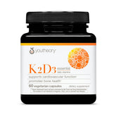 Youtheory K2D3: botella de cápsulas para apoyo diario a la salud ósea