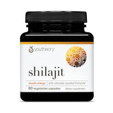 Youtheory Shilajit PrimaVie, botella visible, energía sostenida para el día.