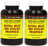 YS Eco Bee Farms jalea real en cápsulas para energía diaria.