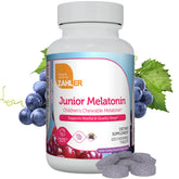 Zahler Melatonina para niños, botella de 1 mg, sabor a uva.