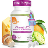 Zahler vitamina D3 50000 UI cápsula, conveniencia semanal para huesos
