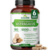 Zazzee Extracto de Astrágalo 20:1 en cápsulas para uso diario.