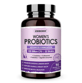 ZEBORA Probiotics: botella de cápsulas para digestión equilibrada diaria.