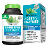 Zenwise Health Digestive Enzymes con bromelina y papaya, frasco listo para uso diario.