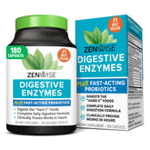 Zenwise Health enzimas digestivas en botella frontal, apoyo para la digestión tras comidas abundantes
