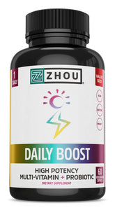 Cápsulas Zhou Daily Boost para energía diaria y soporte inmune.