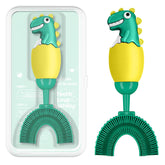 Cepillo U ZMRZ para niños 2-7 en amarillo, limpieza 360° para dientes y encías.