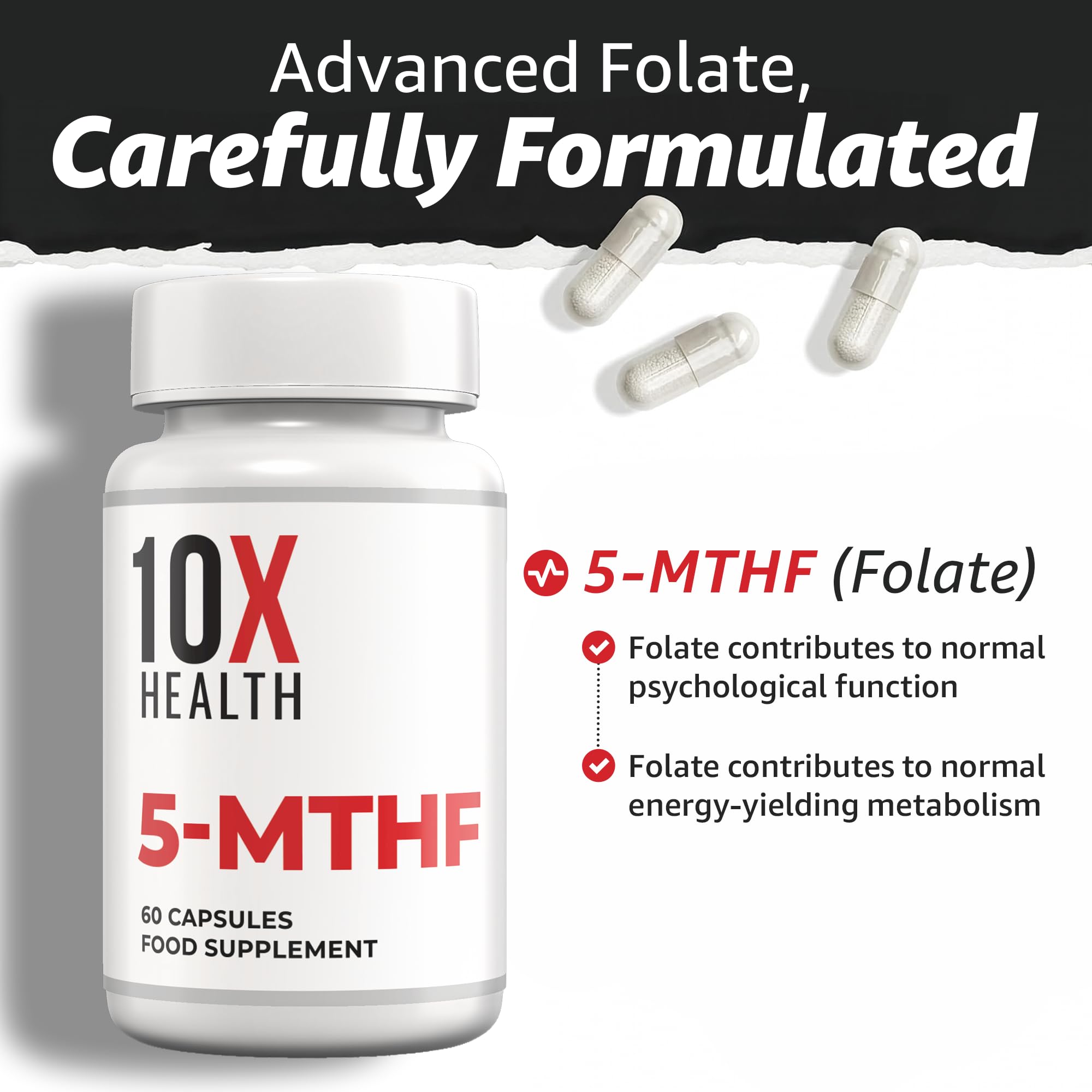 10X Health System folato metilado para neurotransmisores y ánimo