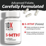 10X Health System folato metilado para neurotransmisores y ánimo