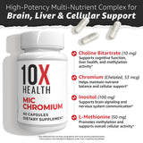 Cápsulas de colina e inositol de 10X Health System