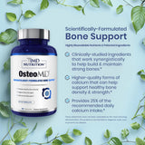 Etiqueta del producto OsteoMD muestra ingredientes clave para la salud ósea